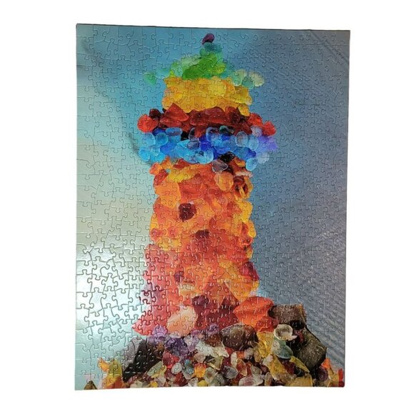 Beach Glass Delight Lighthouse Michigan Puzzle 550 Pieces USA Rocks Lake Life - Picture 3 of 10